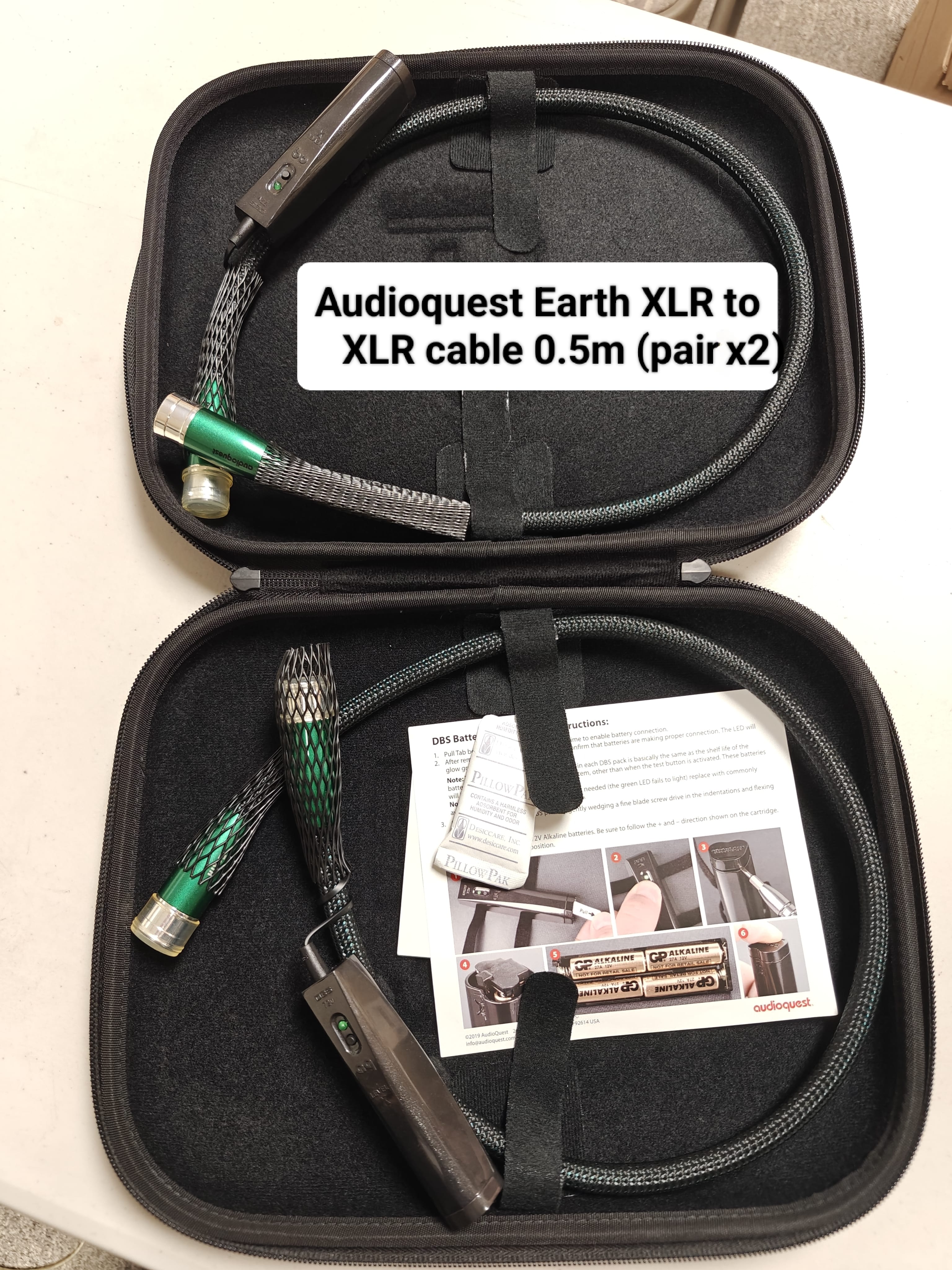 Audioquest Earth XLR to XLR Interconnect pair w/ Case (Pre-Owned) 0.5m